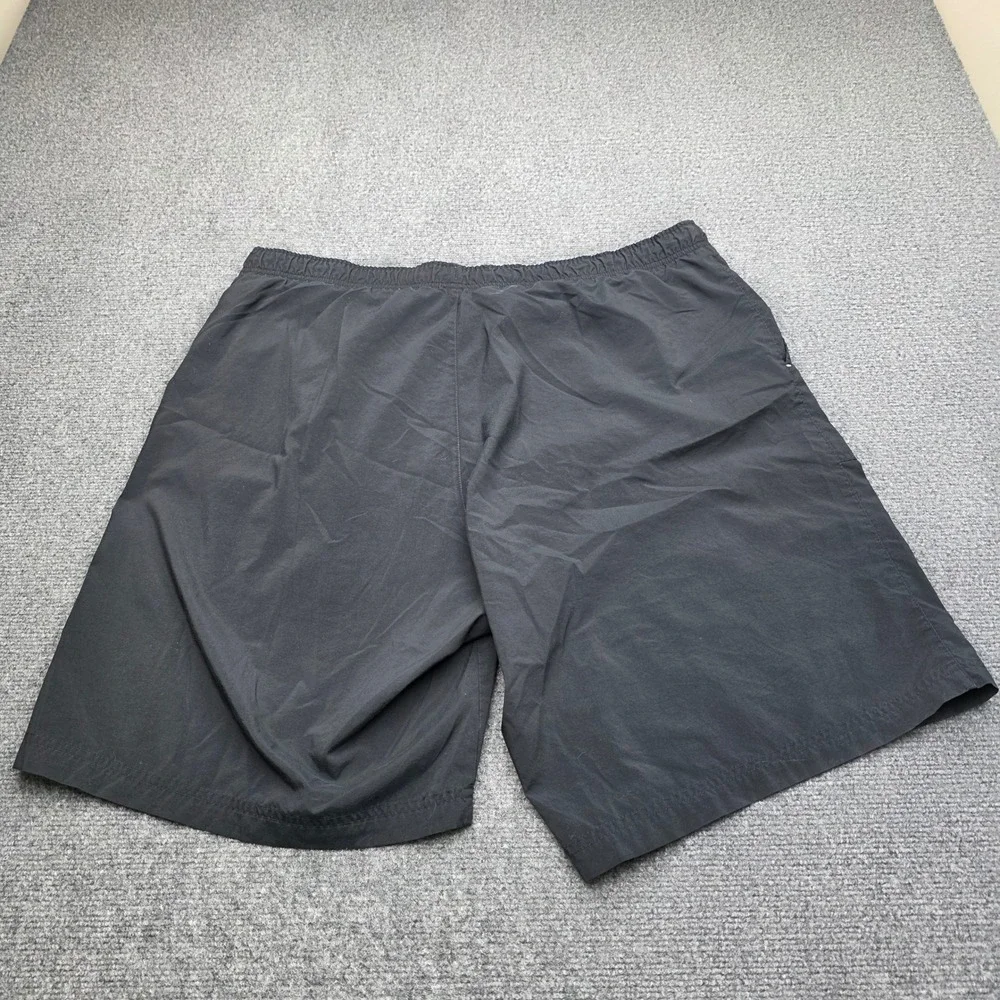 Nike Men's‎ Swim Trunks Shorts Size XL Black Cargo Pocket Mesh Lined Blue Swoosh